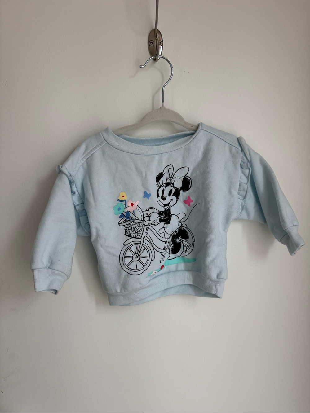 Baby Blue Minnie Mouse Bike Sweatsuit set